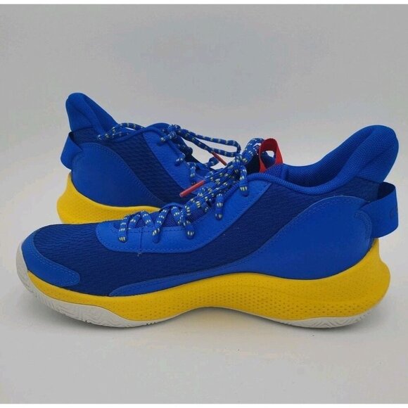 Curry Under Armour Size Mens 8.5 Womens 10 3Z7 Royal Taxi New No Box Yello Logo - Picture 7 of 12